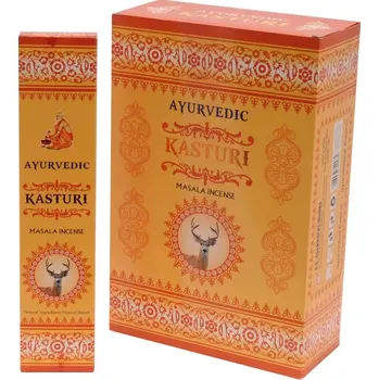 Vonná tyčinka Ayurvedic Kasturi indické vonné tyčinky 12 krabiček. Množstevní sleva.