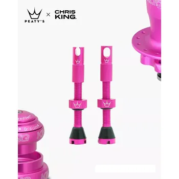 Plášť na kolo Peaty's Peaty's bezdušový ventilek Chris king MK2 80mm barva růžová