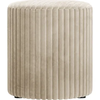 Taburet Micadoni Světle béžový manšestrový taburet Dia 40 cm