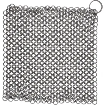 Replika zbraně Mythrojan Kroužkový čistič na nádobí, 20x20 cm, nerez ocel, 8 mm nenýtované kroužky