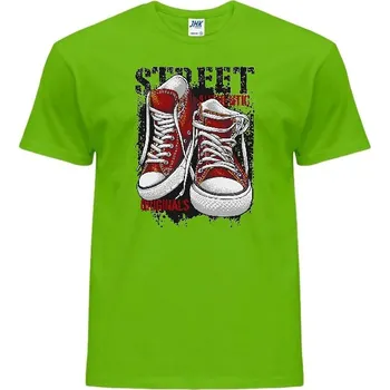 Pánská móda panske-levne-bavlnene-tricko-potisk-originalni-tenisky Barva: Lime - limetková, velikost: XS