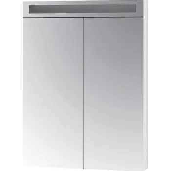 Koupelnový nábytek Zrcadlová skříňka DŘEVOJAS MAX GA2O 60 60x82x13,8 cm, osvětlení, lamino, lesklá bílá