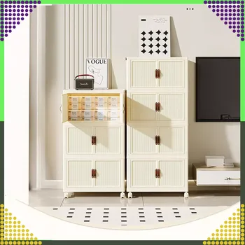 Skládací plastový regálový organizér na ukládání, bílý