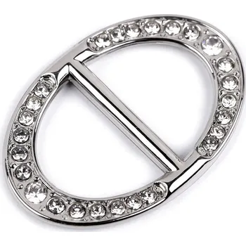 Designová spona s broušenými kamínky průvlek 19 mm Varianta: crystal nikl, Balení: 25 ks