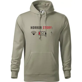 Pánská mikina Horror story - Mikina pánská Cape s kapucí - 4XL ( Light khaki )