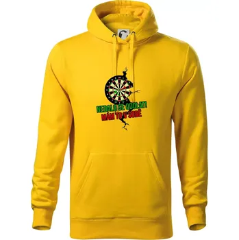 Pánská mikina Nedalo se odolat, mám to v sobě šipky - Mikina pánská Cape s kapucí - 4XL ( Žlutá )