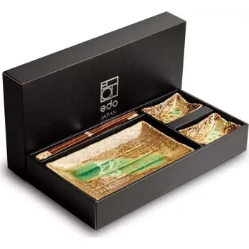 Sada nádobí EDO Japan Japonská Sushi souprava s hůlkami - porcelán - Furui Old Japan v Dárkové krabici