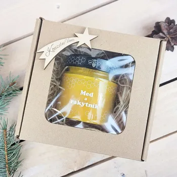 Dárkový potravinový koš Dárkový balíček Med a ovoce - Rakytník