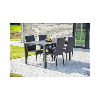 Zahradní stůl Zahradní Jídelní set Viking ,,L" z hliníku + 4x křeslo Athéna s nosností 150kg.