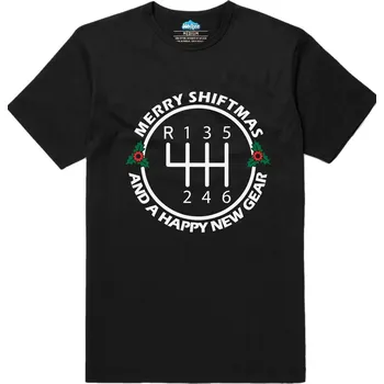 Pánské tričko Pánské tričko Vánoční Převodovka Merry Shiftmas (Velikost: S, Barva: Černá)