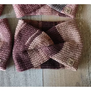 Zimní čelenka Pletená čelenka - hnědá č.9