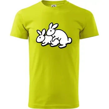 Pánské tričko Dupající králící - Klasické pánské triko vyšší gramáže - S ( Limetková )