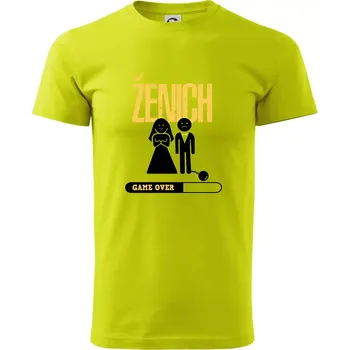 Pánské tričko Drink team ženich - Klasické pánské triko vyšší gramáže - 3XL ( Limetková )