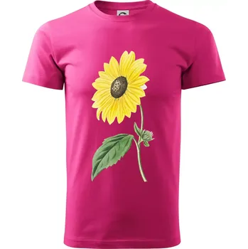 Pánská móda Slunečnice otočená - Klasické pánské triko vyšší gramáže - L ( Purpurová )