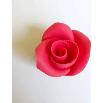 Jedlá dekorace na dort CZ distribuce Cukrová růže malá červená (49 ks) ▹