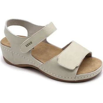 Dámská zdravotní obuv Leon 2024 Dámské kožené sandály - Krémová Velikost: 41