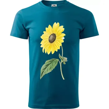 Pánská móda Slunečnice otočená - Klasické pánské triko vyšší gramáže - XS ( Petrolejová )