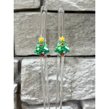 Vánoční dekorace Skleněné brčko Christmas tree