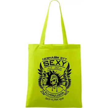 Nesnáším být sexy - kytarista - Taška bavlněná - 42 x 38 cm ( Limetková )