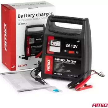 Nabíječka autobaterie AMIO Nabíječka auto/moto baterií 8A, 12V SBC-8A