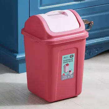 Odpadkový koš Úzký plastový koš na odpadky s výklopným víkem 10 l