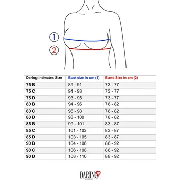 Dámská erotická podprsenka Daring Intimates Day & Night Push Up bra with racerback - Red - 90D