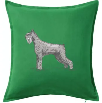 Polštář Vintage Schnauzer - Polštář 50x50 - 50x50 - Pouze potah ( Středně zelená )