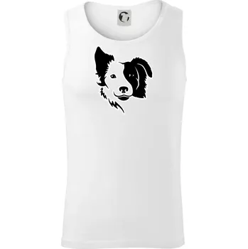 Border kólie obrys hlavy - Tílko pánské Core - M ( Bílá )