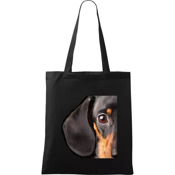 Nákupní taška Jezevčíkovo oko - Taška bavlněná - 42 x 38 cm ( Černá )