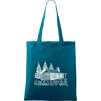 Chalupář srub - Taška bavlněná - 42 x 38 cm ( Petrolejová )