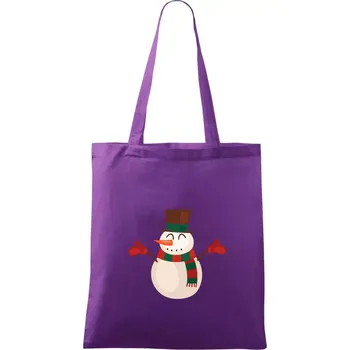 Vánoční sněhulák - Taška bavlněná - 42 x 38 cm ( Fialová )