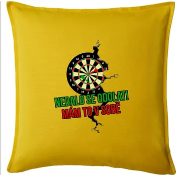 Polštář Nedalo se odolat, mám to v sobě šipky - Polštář 50x50 - 50x50 - Pouze potah ( Žlutá )