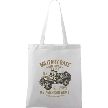 American Army Jeep - Taška bavlněná - 42 x 38 cm ( Bílá )