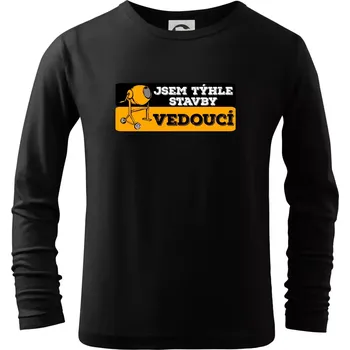 Chlapecké tričko Jsem týhle stavby vedoucí - Triko dětské Long Sleeve - 122 cm/6 let ( Černá )