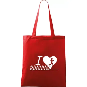 Nákupní taška I love running holka - Taška bavlněná - 42 x 38 cm ( Červená )