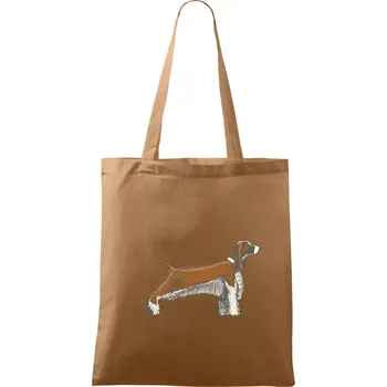 Nákupní taška Vintage Springer spaniel - Taška bavlněná - 42 x 38 cm ( Cappuccino )