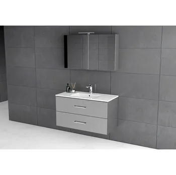 Koupelnový nábytek Zrcadlová skříňka CONCEPT 250 60x60x16 cm, osvětlení, lesklý antracit