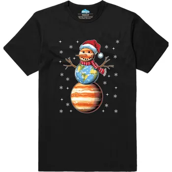 Pánské tričko Pánské tričko Vesmírný Sněhulák (Velikost: L, Barva: Černá)