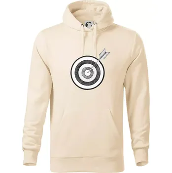 Pánská mikina Terč na lukostřelbu - Mikina pánská Cape s kapucí - XL ( Mandlová )