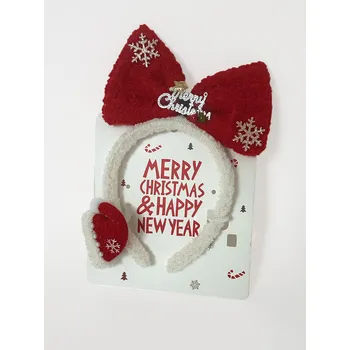 Vánoční čelenka s mašlí a ozdobou Merry Christmas, VELIKOST UNI