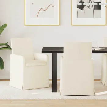 Jídelní židle vidaXL Jídelní židle s koly 2 pcs Béžová 57 x 67 x 95 cm Tkanina