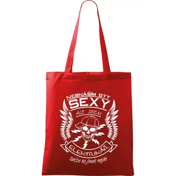 Nesnáším být sexy - elektrikář - Taška bavlněná - 42 x 38 cm ( Červená )