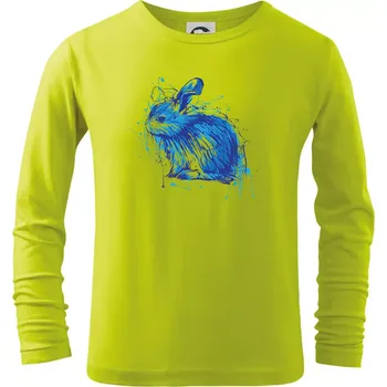 Dětská móda Králík kaňka - Triko dětské Long Sleeve - 146 cm/10 let ( Limetková )
