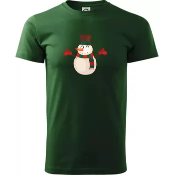 Pánské tričko Vánoční sněhulák - Triko extra velké (5-8XL) - 5XL ( Lahvově zelená )