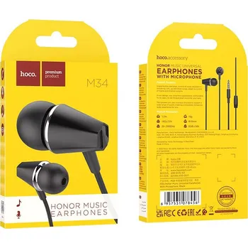 Sluchátka HOCO univerzální sluchátka M34 s mikrofonem 3,5mm jack Barva: Černá