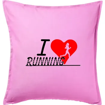Polštář I love running holka - Polštář 50x50 - 50x50 - Pouze potah ( Růžová )