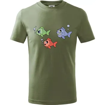 Prdící ryba (Hana-creative) - Tričko dětské bavlněné - 122 cm/6 let ( Khaki )