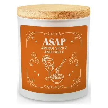 Žertovný předmět ASAP - Aperol spritz and pasta - vonná svíce s potiskem- Tričkový.cz