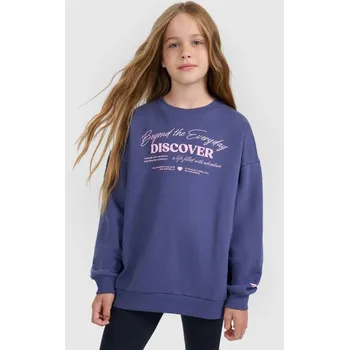 Chlapecká mikina Dívčí mikina oversize bez kapuce 4F 4FJRAW25TSWSF2428-33S 158