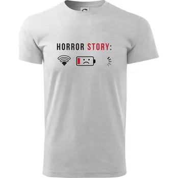 Pánské tričko Horror story - Triko extra velké (5-8XL) - 8XL ( Světlešedý Melír )